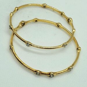 Bracelets- set of 2 - sterling silver gold plated bangles/bracelets